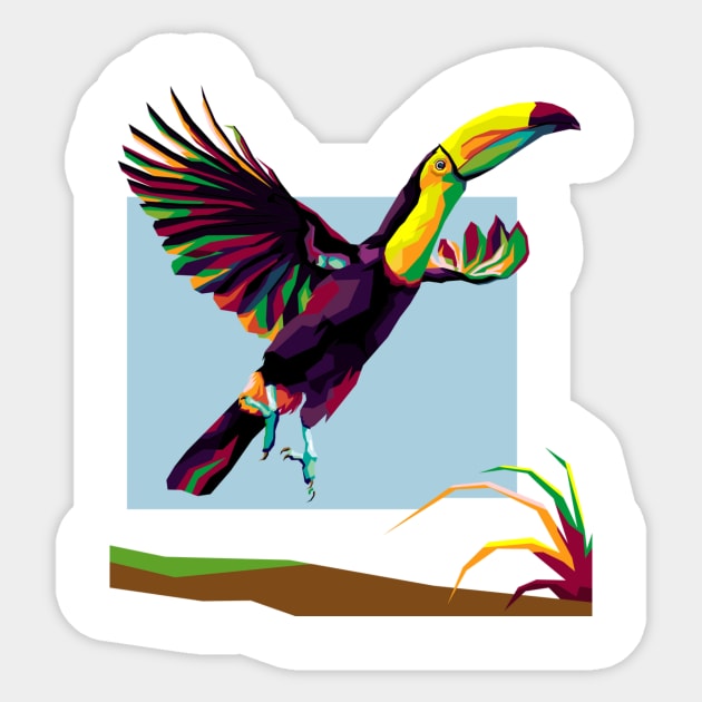 Animal Bird Pop Art Sticker by animaperio pixel retro